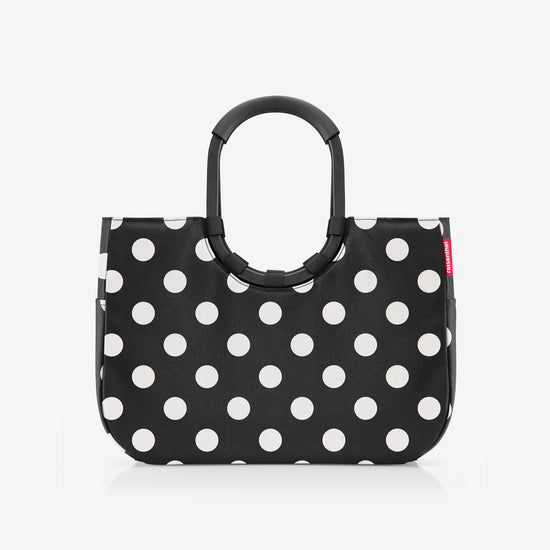 Reisenthel loopshopper L frame dots white (Einkaufstasche,schwarz) Vatertagsangebot