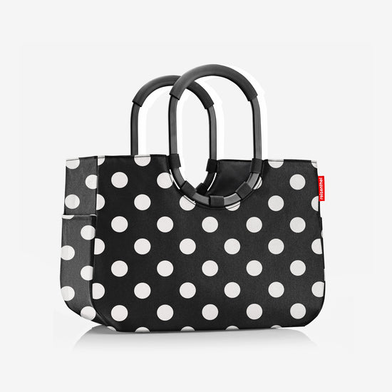 Reisenthel loopshopper L frame dots white (Einkaufstasche,schwarz) Vatertagsangebot