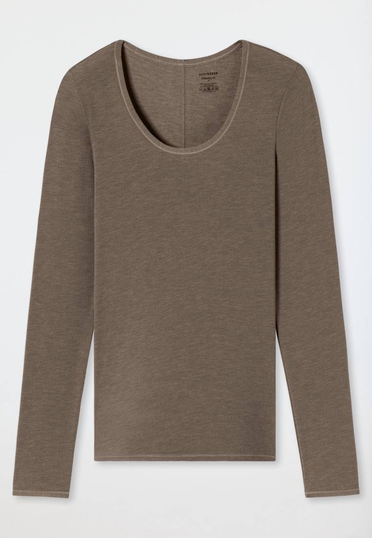 ﻿Schiesser Shirt langarm taupe - Personal Fit Limitierter Zeitrabatt