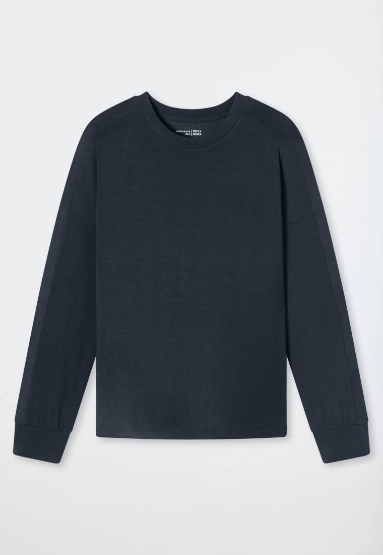 Schiesser Shirt langarm nachtblau - Mix+Relax Fabrik Onlineshop