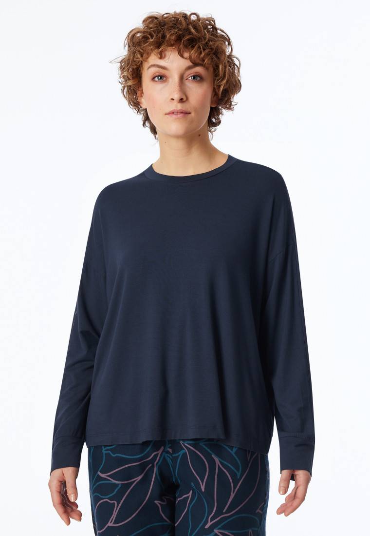 Schiesser Shirt langarm nachtblau - Mix+Relax Fabrik Onlineshop