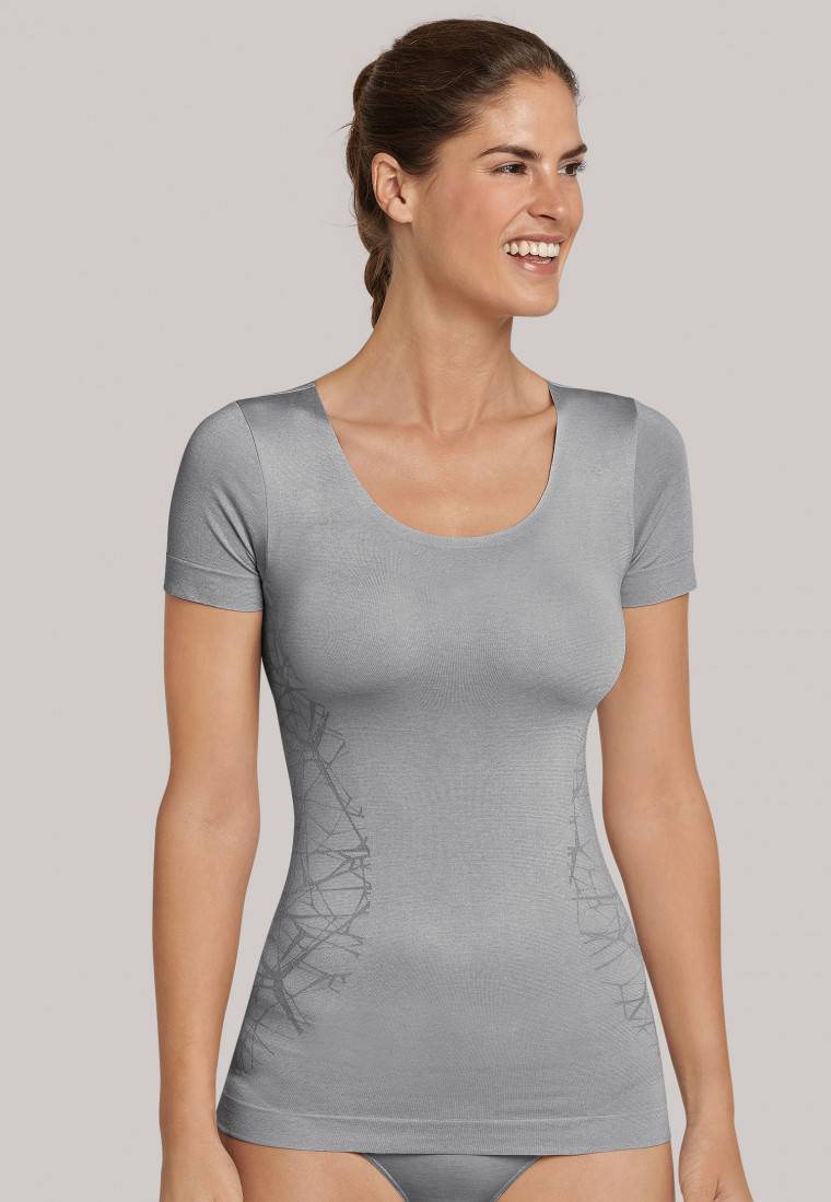 Schiesser Shirt kurzarm ultraleicht Seamless silbergrau - Active Mesh Light Fabrikpreis