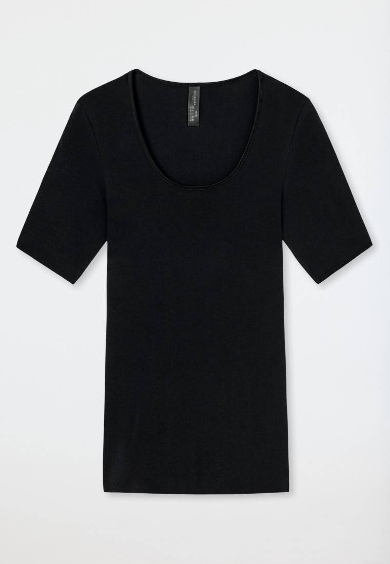 Schiesser Shirt kurzarm schwarz - Luxury Sonderangebot