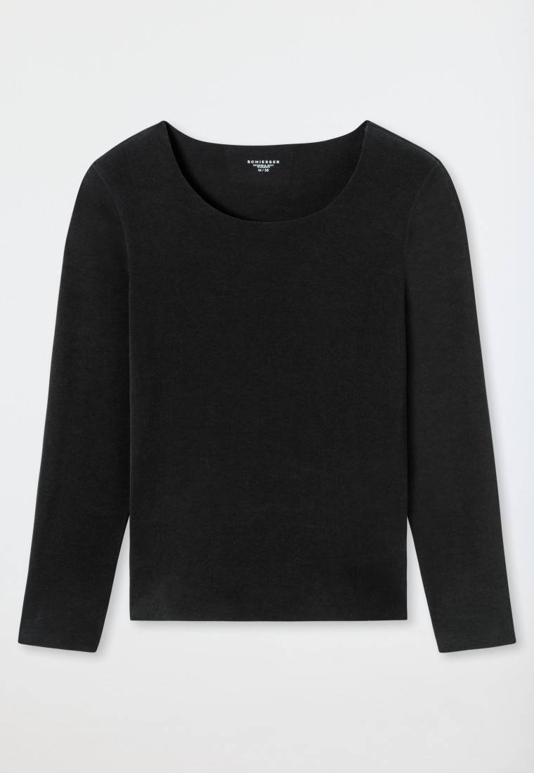 Schiesser Shirt wärmend schwarz - Invisible Soft Warming Versandkostenfrei
