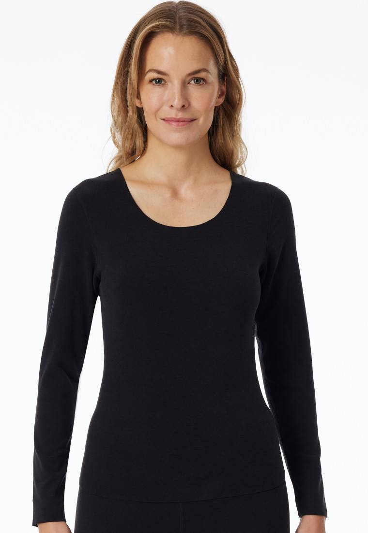 Schiesser Shirt wärmend schwarz - Invisible Soft Warming Versandkostenfrei