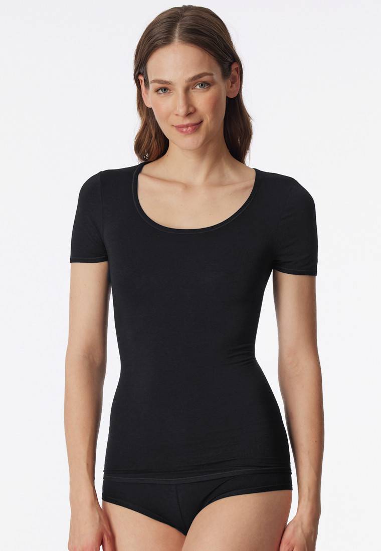 Schiesser Shirt kurzarm schwarz - Personal Fit Weihnachtsangebot