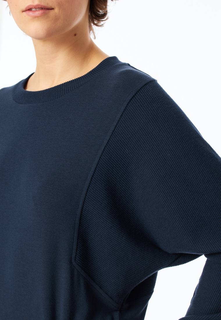 Schiesser Sweatshirt Feinripp nachtblau - Mix+Relax Top Angebot