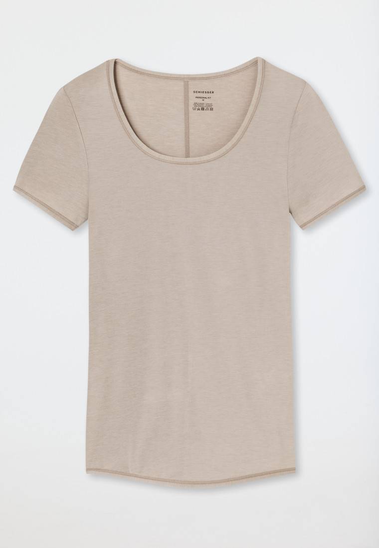 Schiesser Shirt kurzarm braun - Personal Fit Blitzangebot