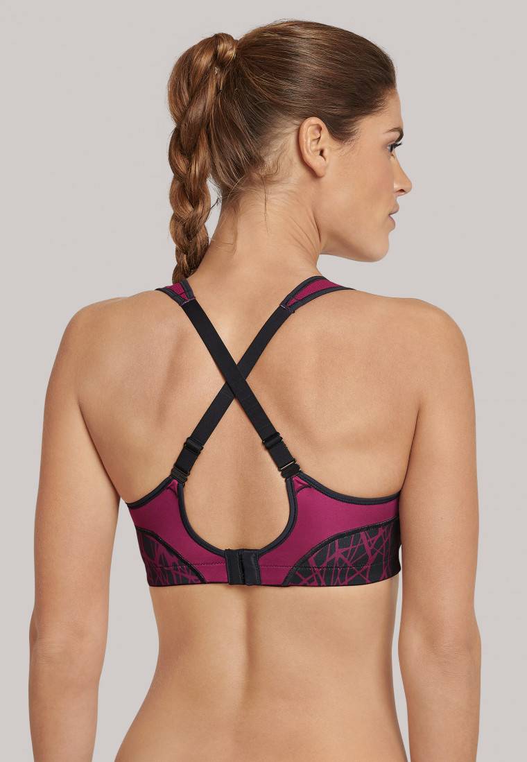 Schiesser Sport-BH gemoldete Cups bügellos High Support beere gemustert - Active Kauf eins, bekomm eins gratis
