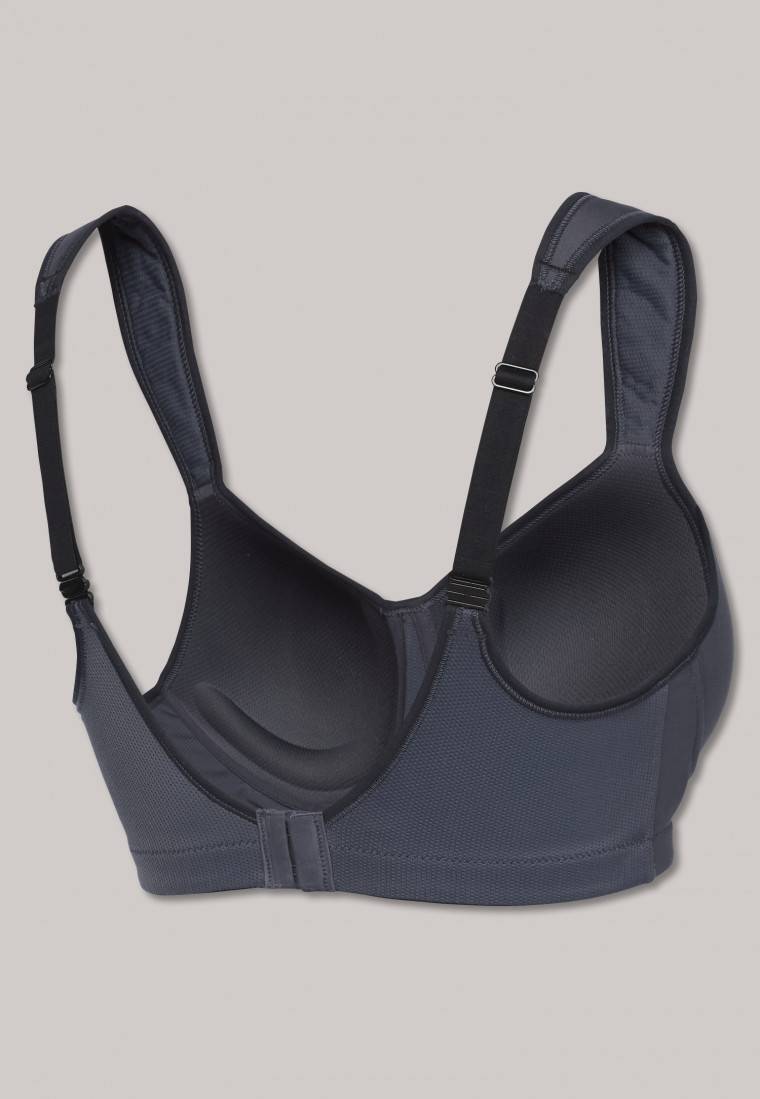 Schiesser Sport-BH Softcup bügellos Medium Support anthrazit - Active Riesige Ersparnisse