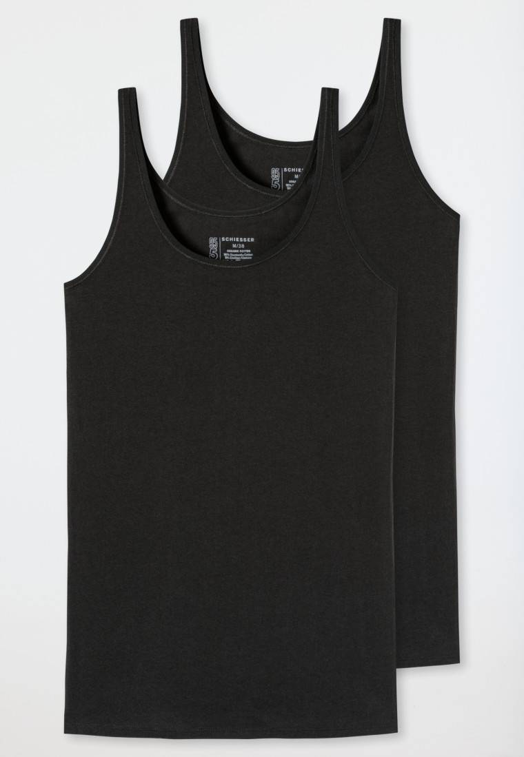 Schiesser Top 2er-Pack Organic Cotton schwarz - 95/5 Nur für heute
