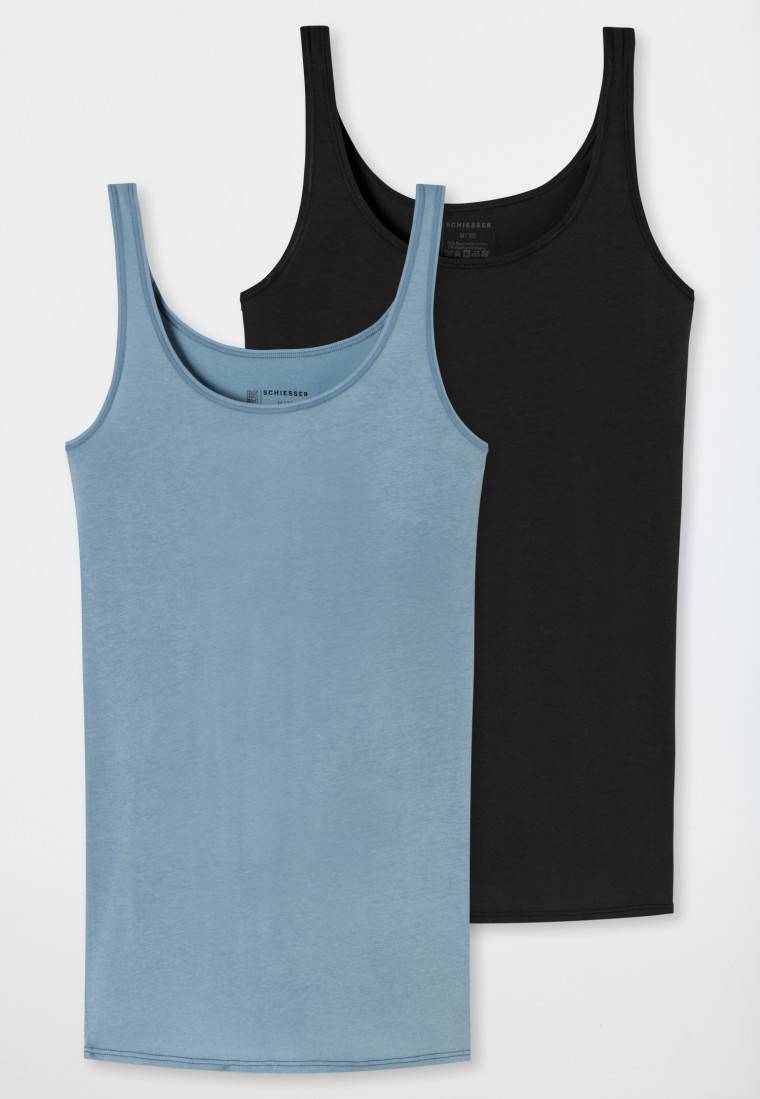 Schiesser Top 2er-Pack Organic Cotton schwarz/graublau - 95/5 Organic Bis zu 55% Rabatt