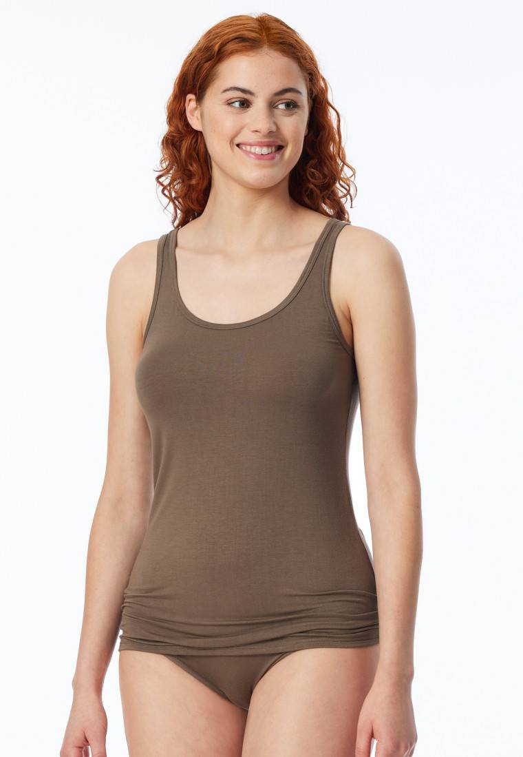 Schiesser Trägertops 2er-Pack beige/taupe - Modal Essentials Fabrikladen