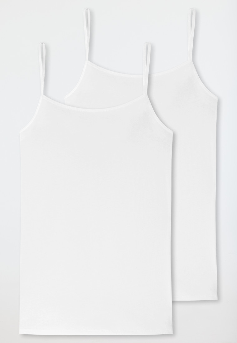Schiesser Spaghetti-Top 2er-Pack Organic Cotton weiß - 95/5 Im Verkauf