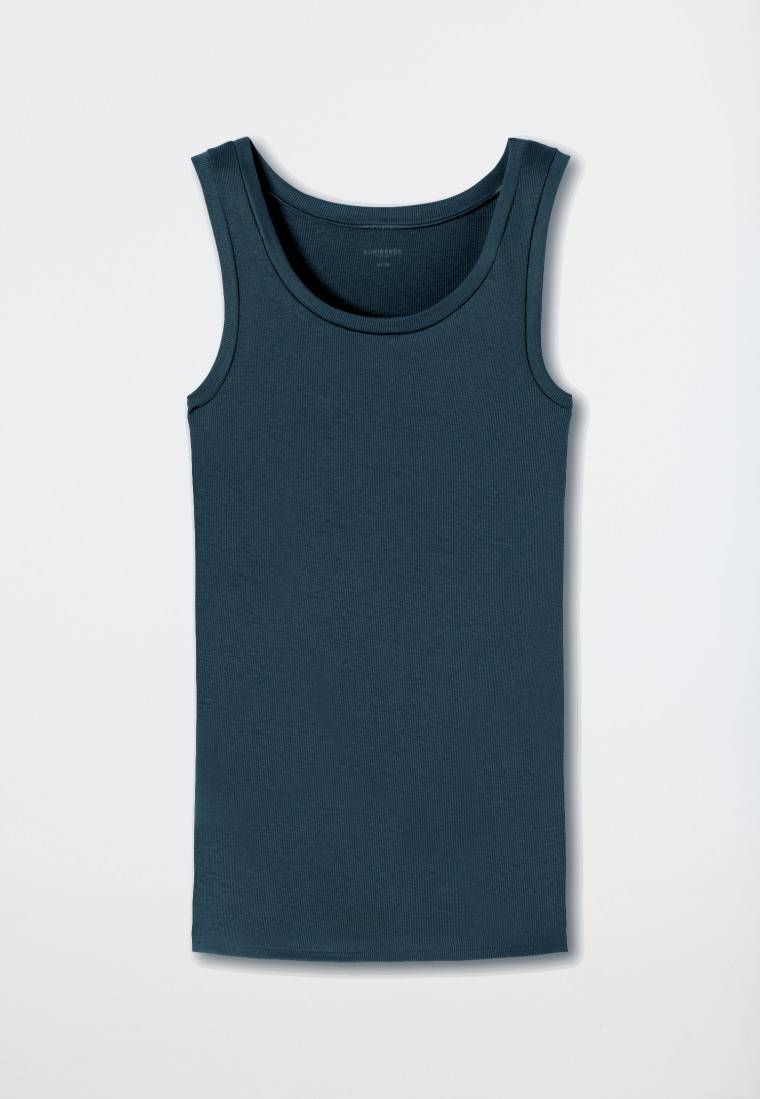 Schiesser Tanktop Doppelripp Organic Cotton jeansblau - Pure Rib zollfrei