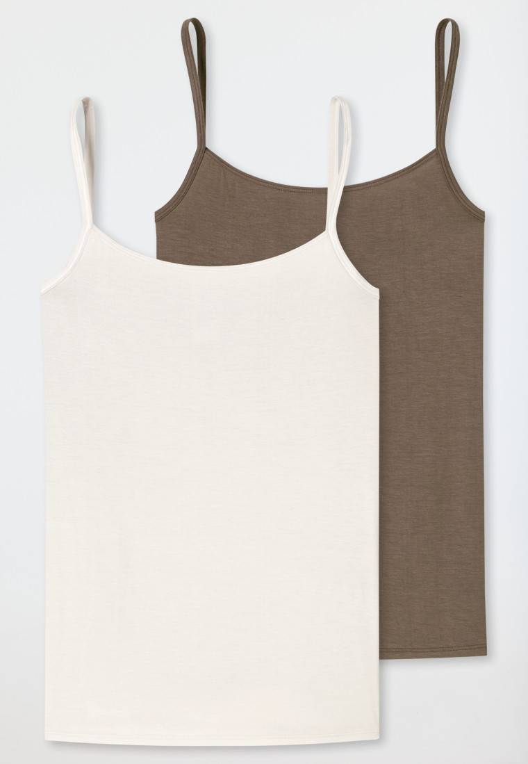 Schiesser Spaghettitops 2er-Pack beige/ taupe - Modal Essentials Rabatte dieses Monats