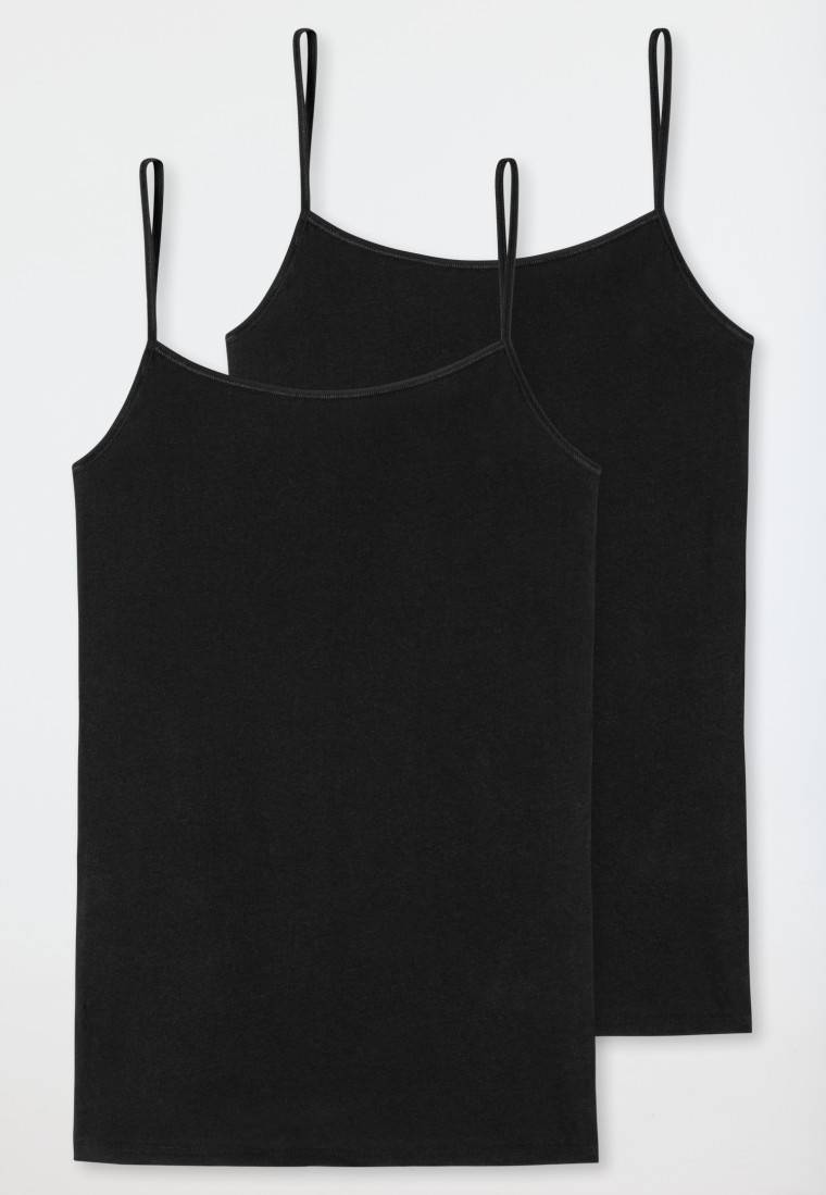Schiesser Spaghetti-Top 2er-Pack Organic Cotton schwarz - 95/5 Auslauf
