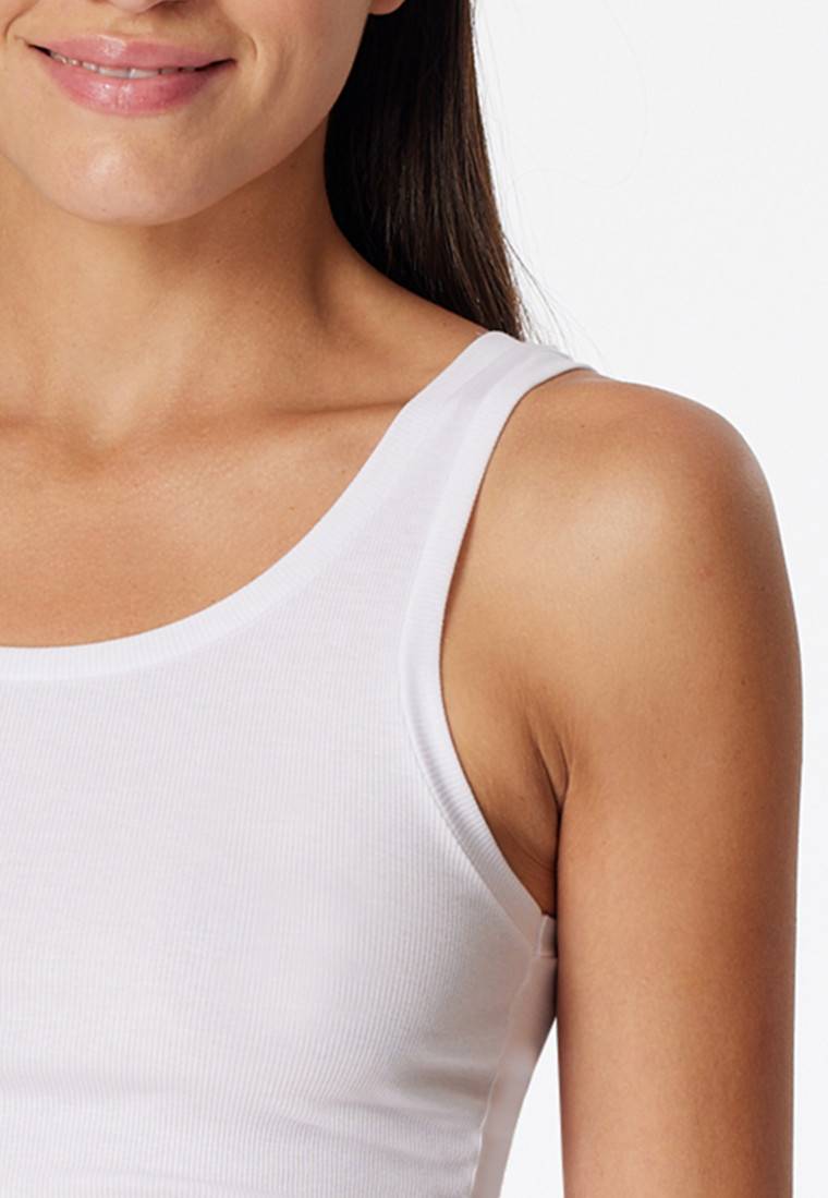 Schiesser Tanktop Doppelripp Organic Cotton weiß - Pure Rib Angebote