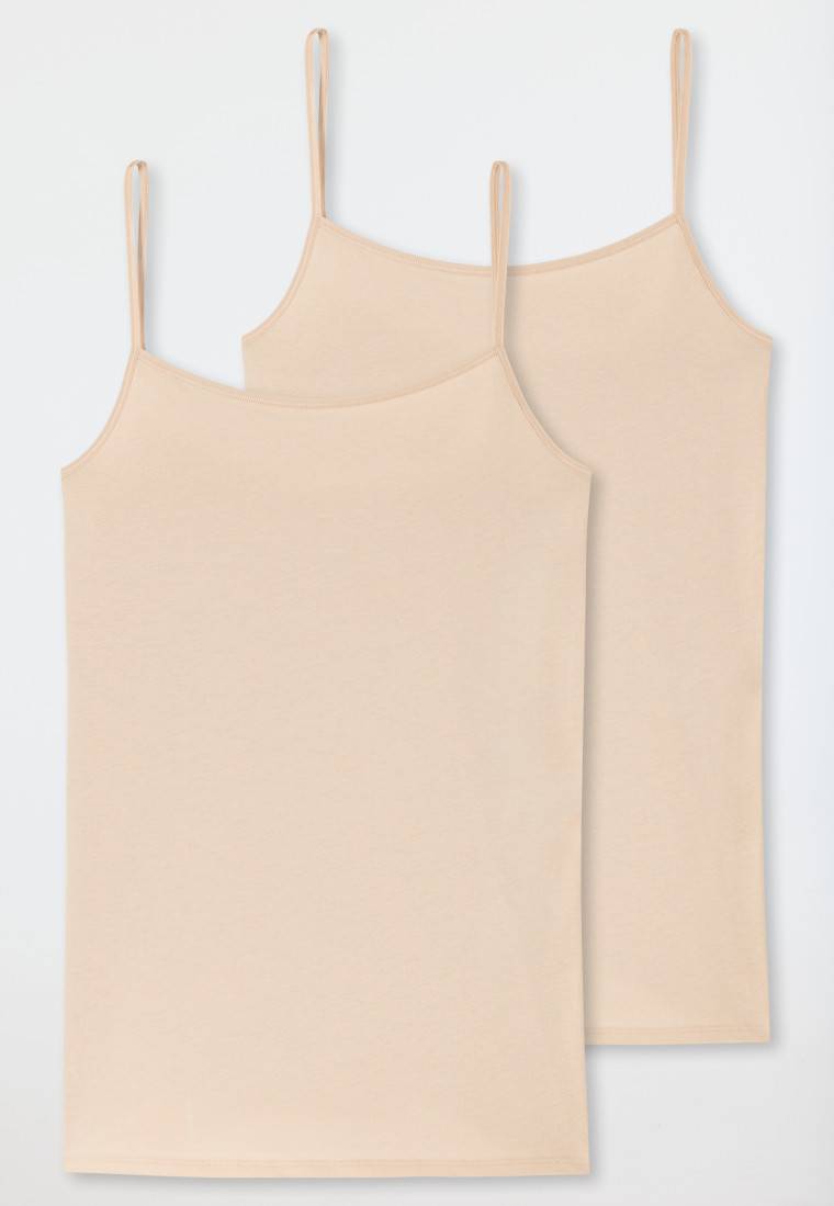 Schiesser Spaghetti-Top 2er-Pack Organic Cotton sand - 95/5 im Angebot