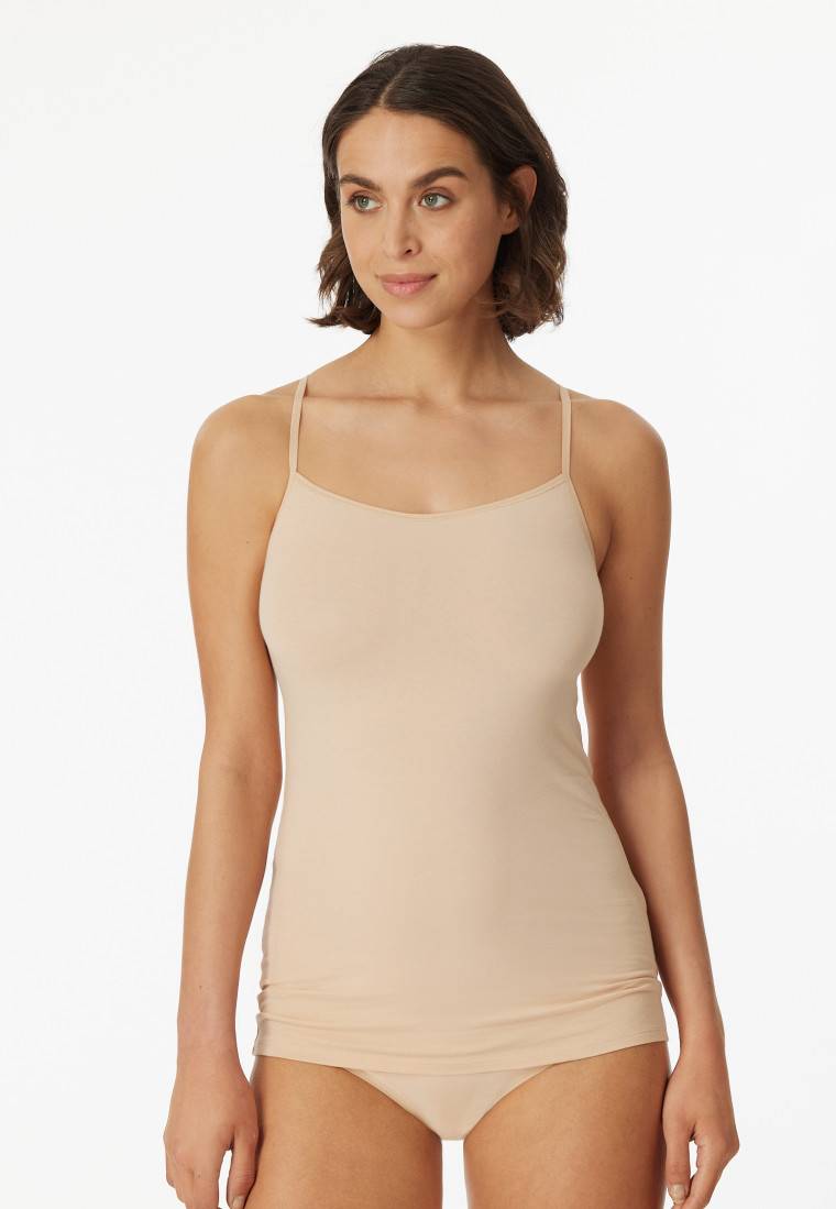 Schiesser Spaghetti-Top 2er-Pack Organic Cotton sand - 95/5 im Angebot