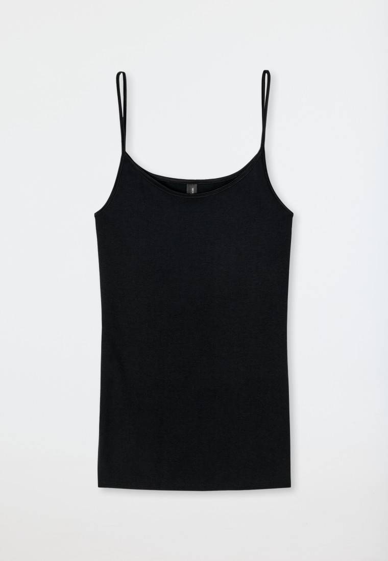 Schiesser Spaghetti-Top schwarz - Luxury Versandkostenfrei