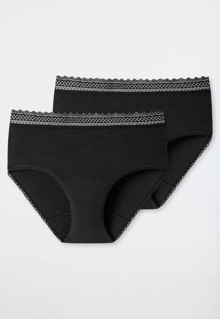 Schiesser Periodenpantys 2er-Pack Spitze schwarz - Secret Care Saisonschlussverkauf