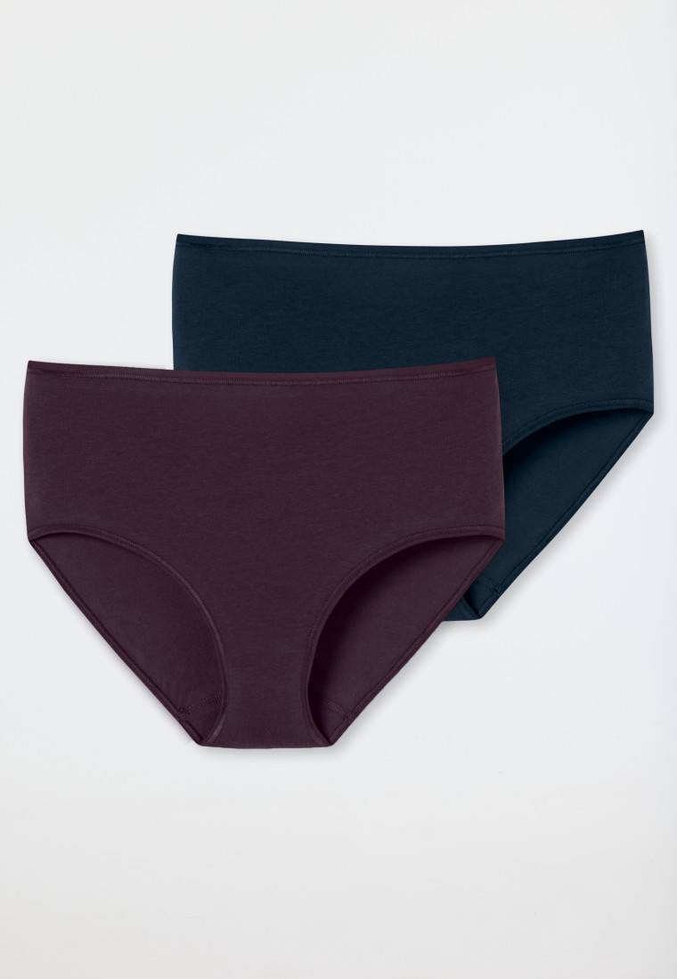Schiesser Midislip 2er-Pack Organic Cotton nachtblau/pflaume - 95/5 Jubiläumsangebot