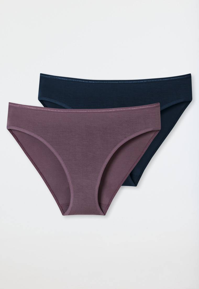 Schiesser Tai-Slips 2er-Pack dunkelblau/malve - Modal Essentials Zeitlich begrenztes Angebot