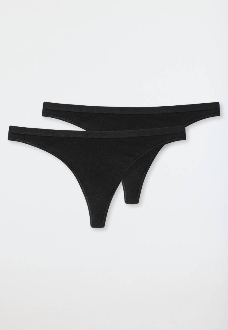 Schiesser String 2er-Pack Organic Cotton schwarz - 95/5 Kauf eins, bekomm eins gratis
