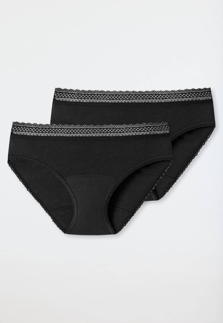 Schiesser Periodenslips 2er-Pack Spitze schwarz - Secret Care VIP-Rabatte