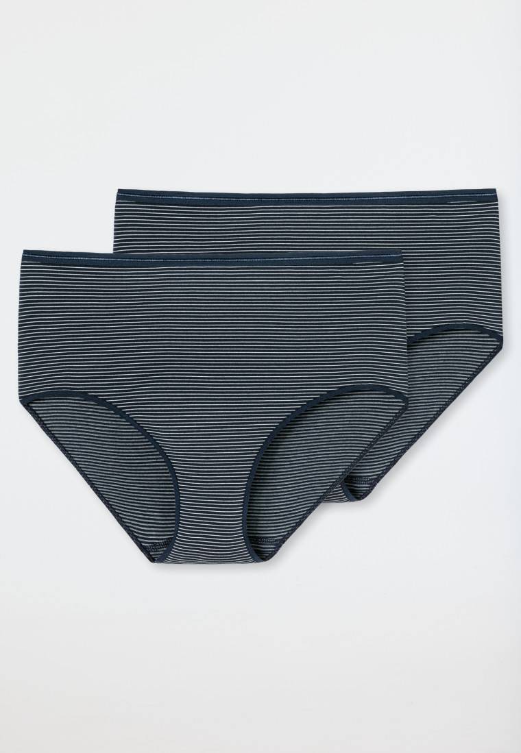Schiesser Midi-Slips 2er-Pack nachtblau-weiß geringelt - Modal Essentials Letzte 3 Tage