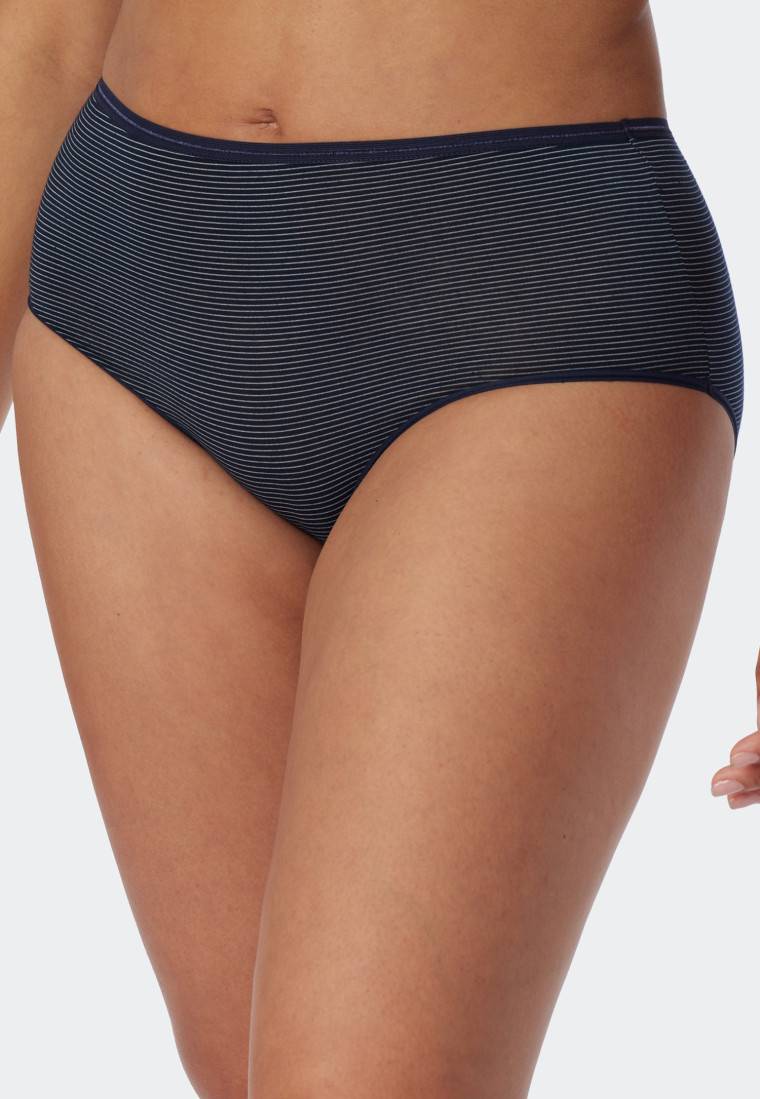 Schiesser Midi-Slips 2er-Pack nachtblau-weiß geringelt - Modal Essentials Letzte 3 Tage
