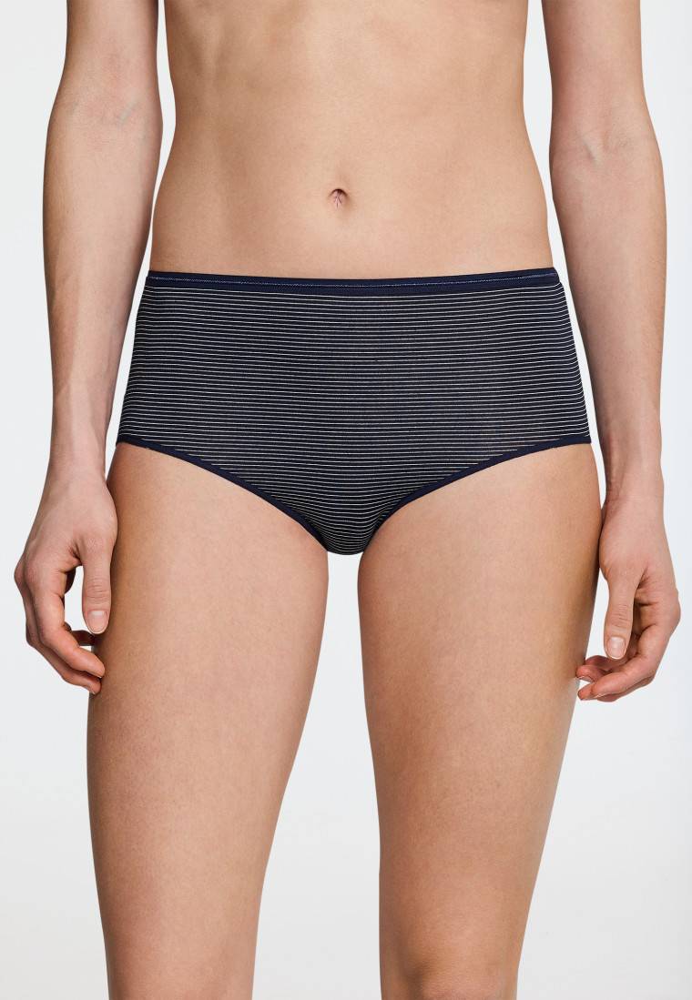 Schiesser Midi-Slips 2er-Pack nachtblau-weiß geringelt - Modal Essentials Letzte 3 Tage