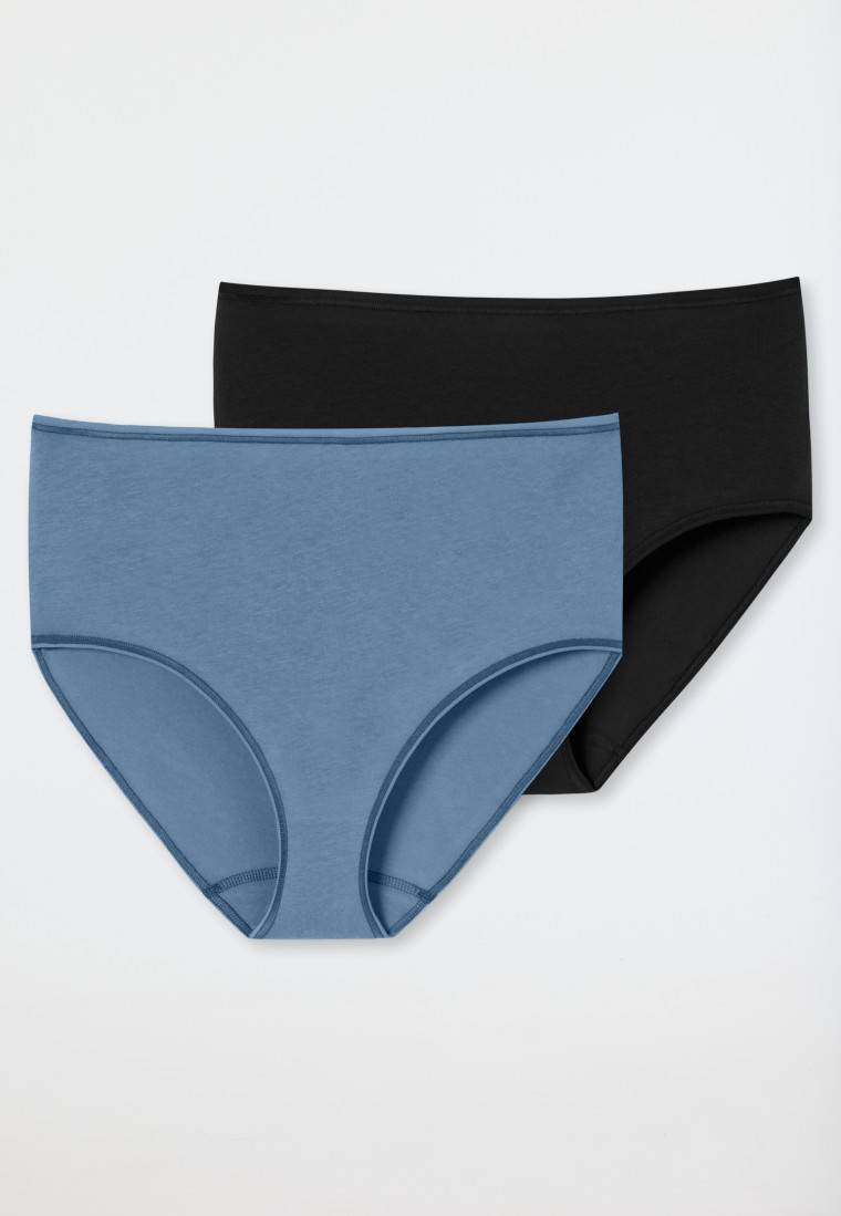 Schiesser Midislip 2er-Pack Organic Cotton schwarz/graublau - 95/5 Letzter Tag