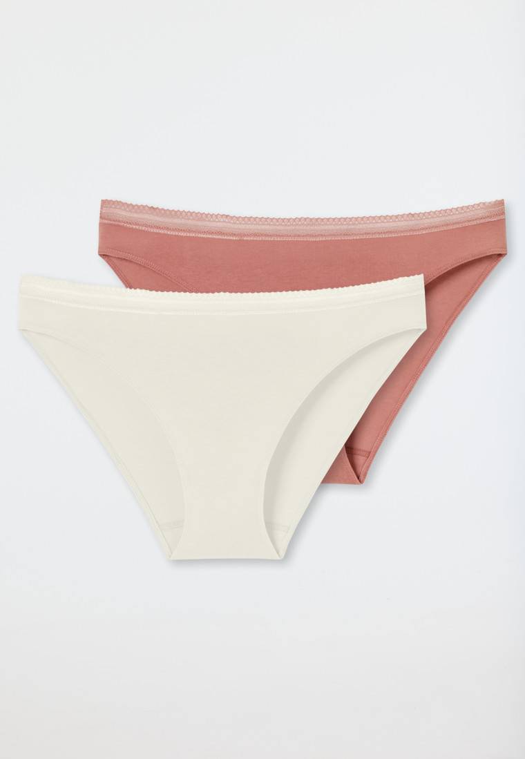 Schiesser Rio-Slips 2er-Pack Spitze terracotta/sand - Cotton Lace Bis zu 50% Rabatt