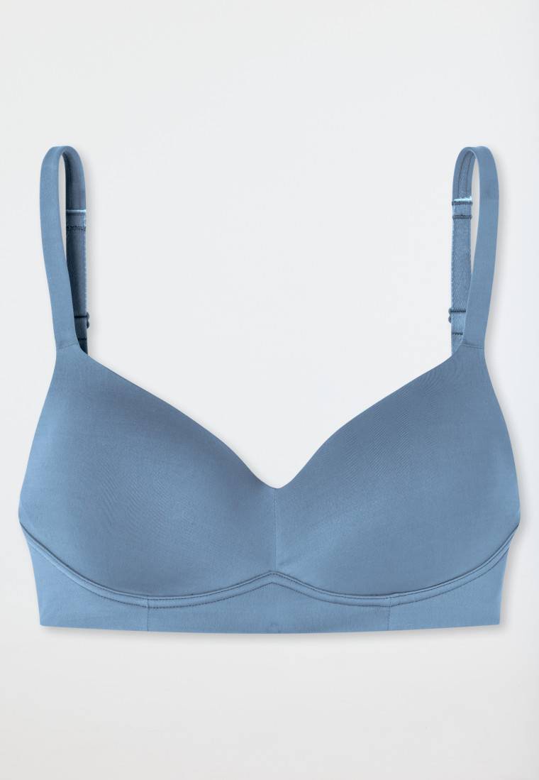 Schiesser Soft-BH mit Schale und gleitenden Cups blaugrau - Unique Micro Vierteljährliche Förderung