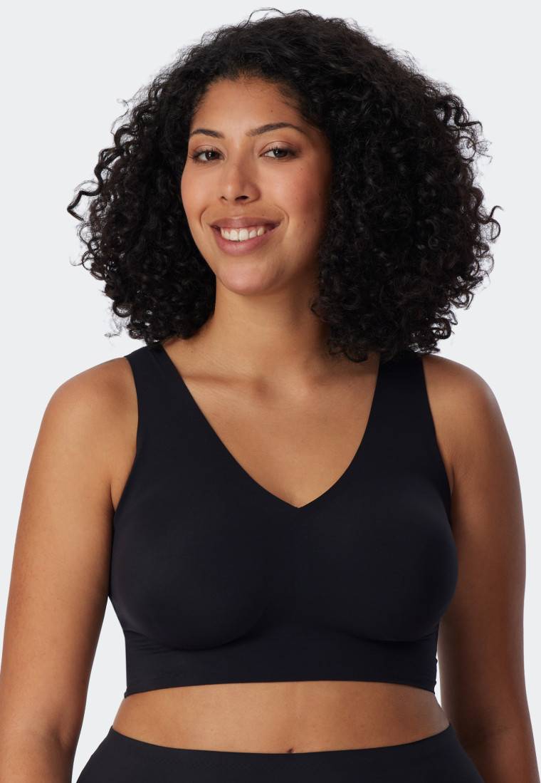Schiesser Bustier Microfaser herausnehmbare Pads schwarz - Invisible Soft Super Rabatt