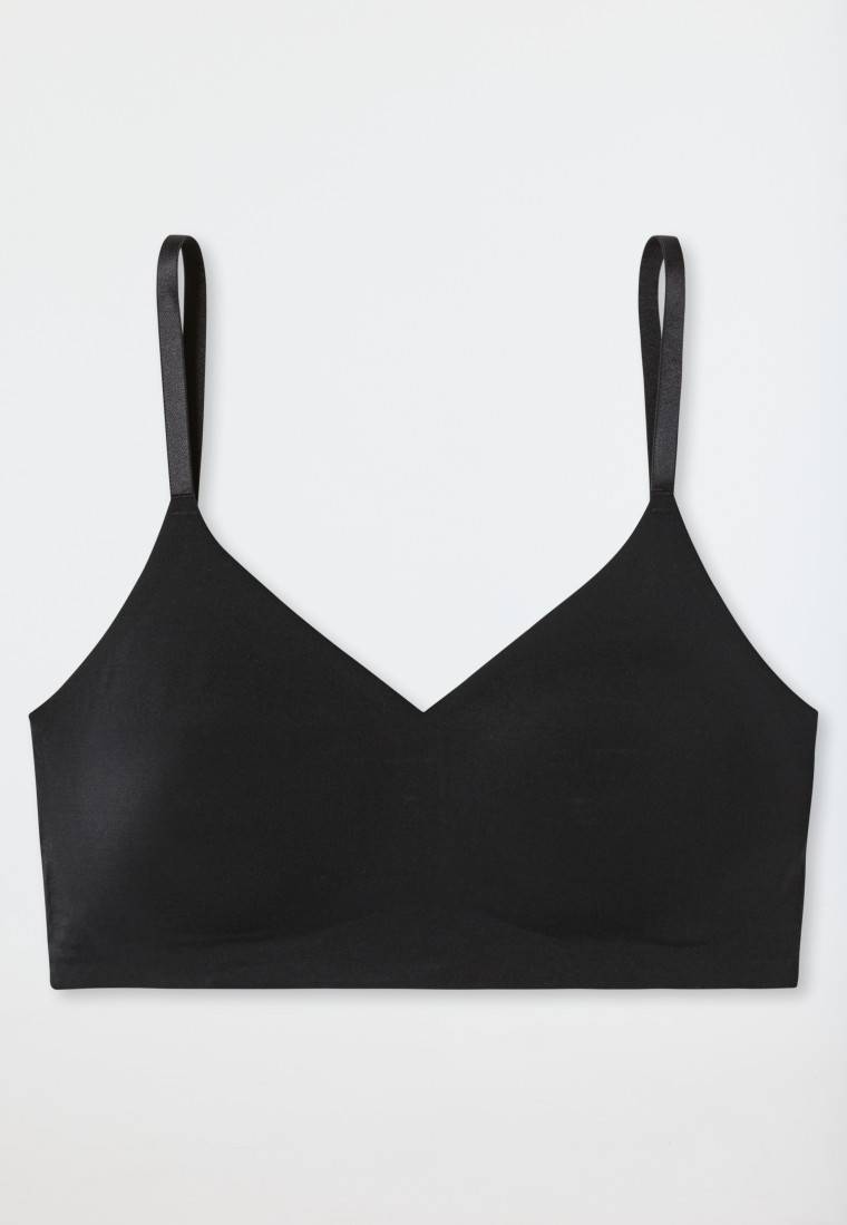 Schiesser Bustier Microfaser herausnehmbare Pads schwarz - Invisible Soft 50% Rabatt mit kostenlosem Versand