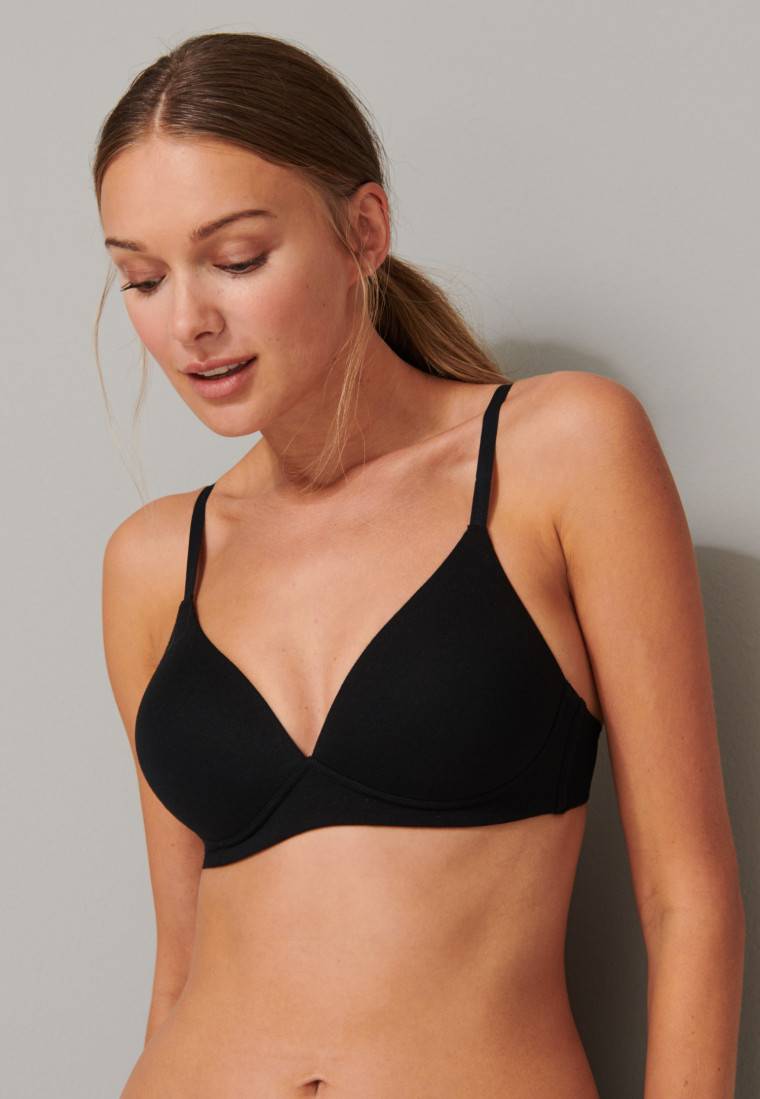 Schiesser Soft BH Organic Cotton mit Schale schwarz - 95/5 Fabrikladen