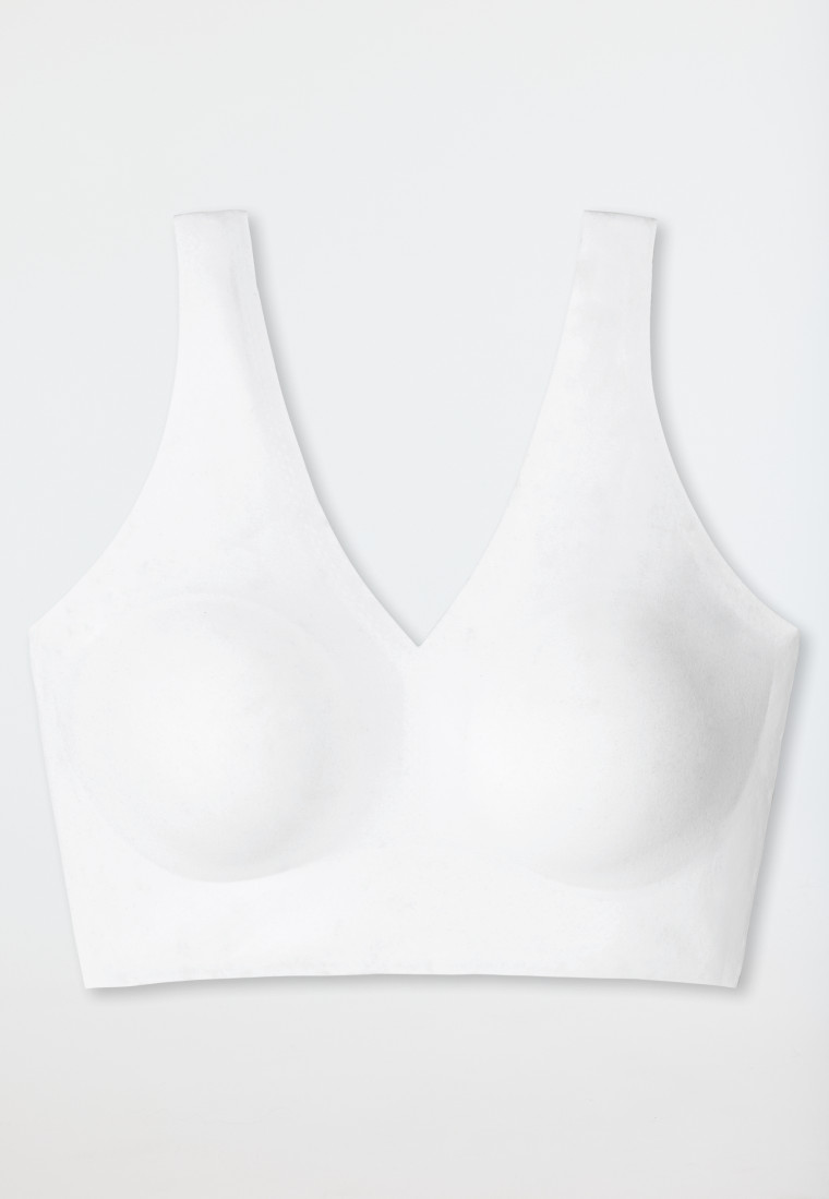 Schiesser Bustier Microfaser herausnehmbare Pads weiß - Invisible Soft Im Verkauf