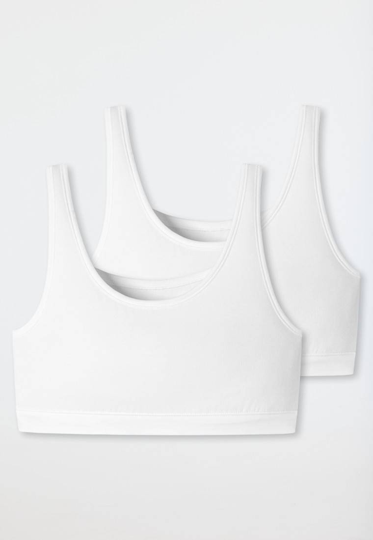 Schiesser Bustier 2er-Pack ohne Cups Organic Cotton weiß - 95/5 Online