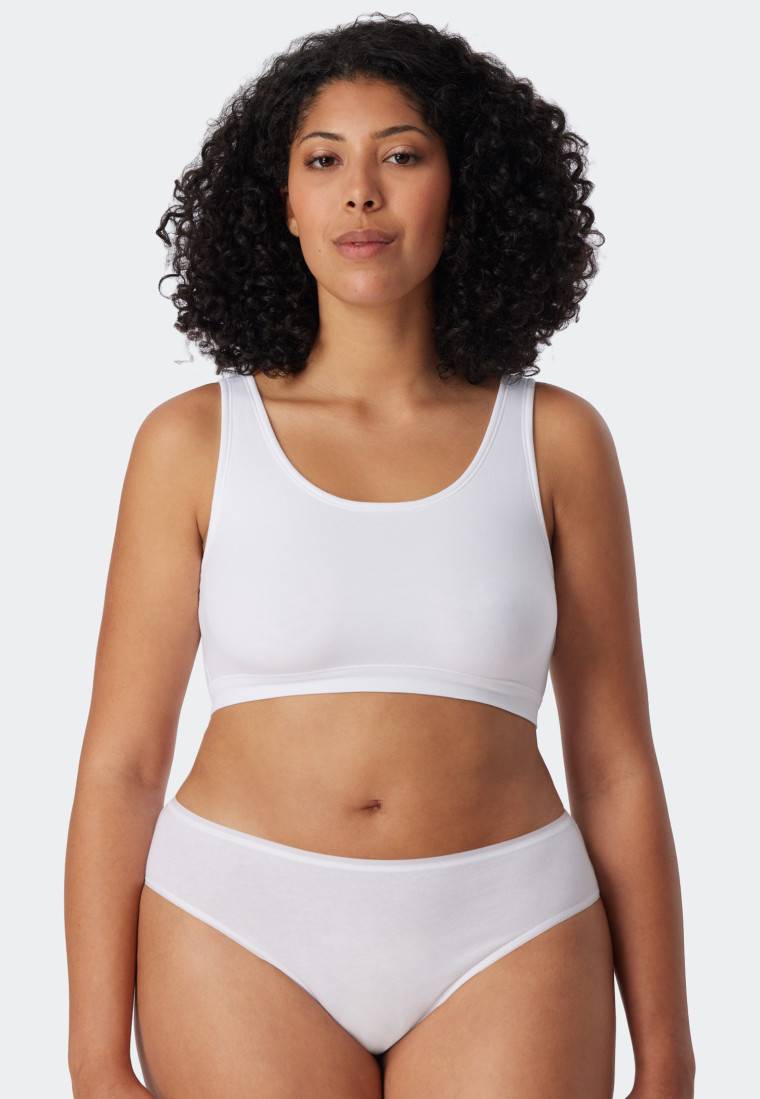Schiesser Bustier 2er-Pack ohne Cups Organic Cotton weiß - 95/5 Online