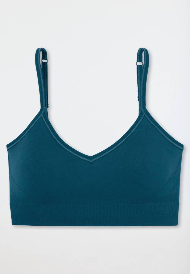 Schiesser Bustier seamless herausnehmbare Pads petrol - Casual Seamless Fabrikverkauf