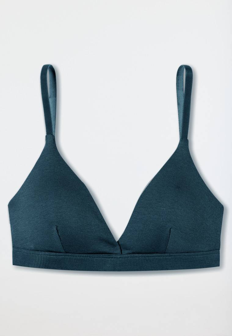 Schiesser Soft-BH Doppelripp herausnehmbare Pads jeansblau - Pure Rib Blitzverkäufe