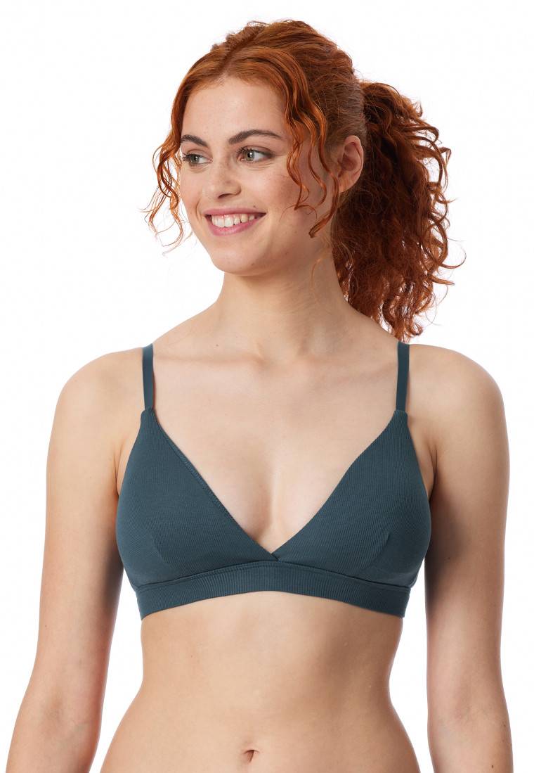 Schiesser Soft-BH Doppelripp herausnehmbare Pads jeansblau - Pure Rib Blitzverkäufe