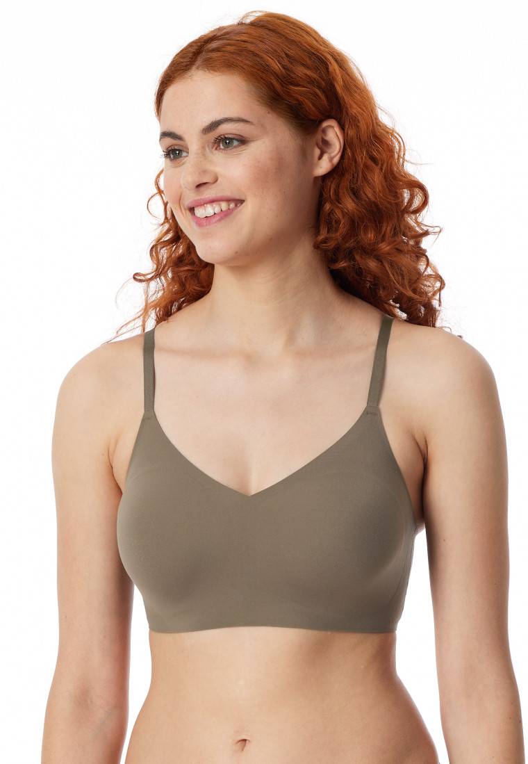 Schiesser Bustier Mikrofaser herausnehmbare Pads taupe - Invisible Soft Fabrikpreis