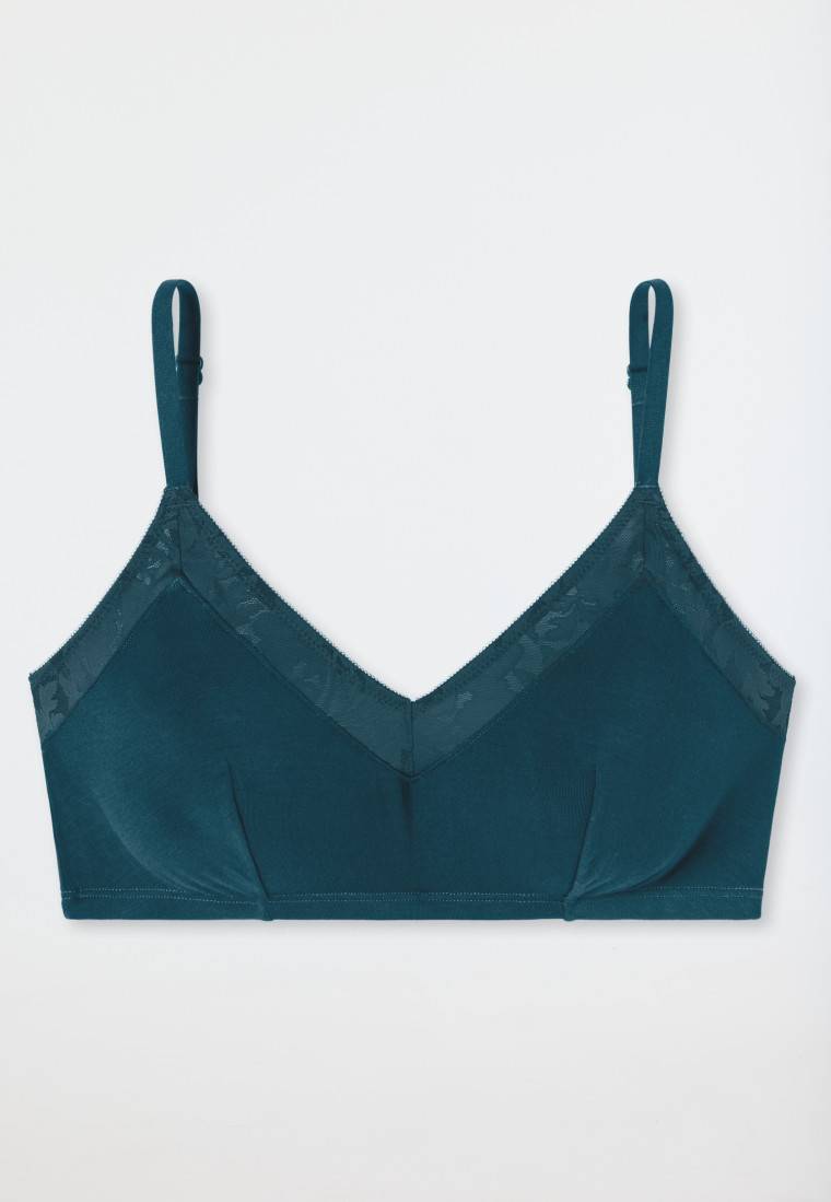 Schiesser Bustier Spitze ohne Bügel petrol - Modern Lace Sonderangebot