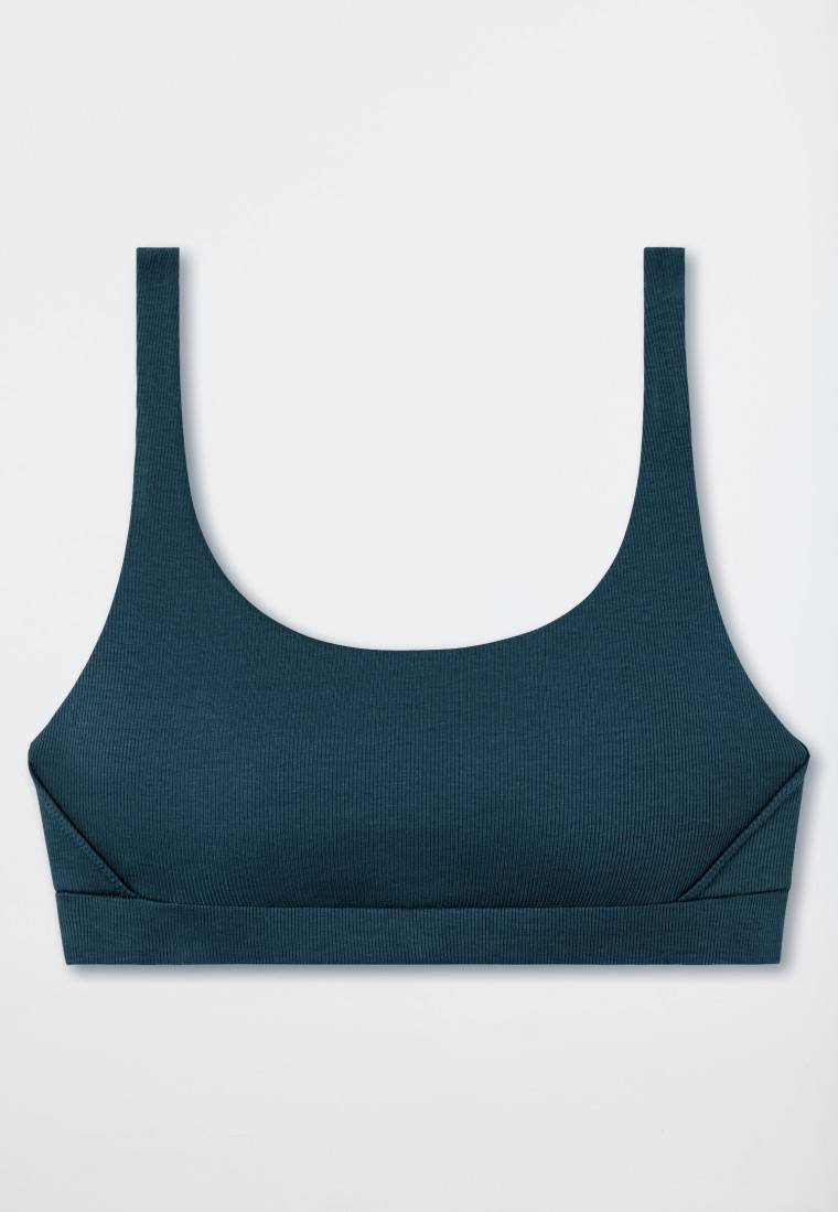Schiesser Bustier Doppelripp Organic Cotton jeansblau - Pure Rib Günstig kaufen