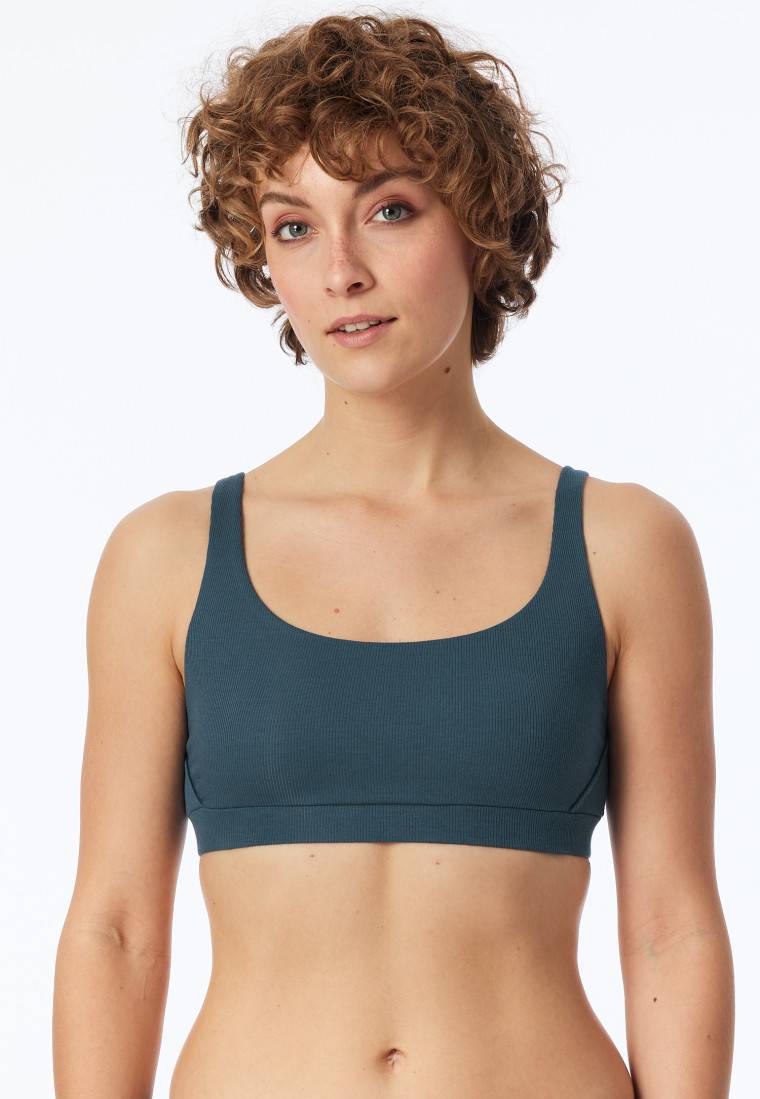 Schiesser Bustier Doppelripp Organic Cotton jeansblau - Pure Rib Günstig kaufen