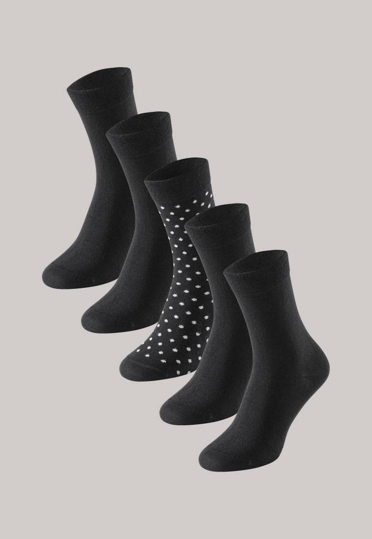 Schiesser Damensocken 5er-Pack stay fresh Punkte schwarz - Bluebird Exklusive Angebote